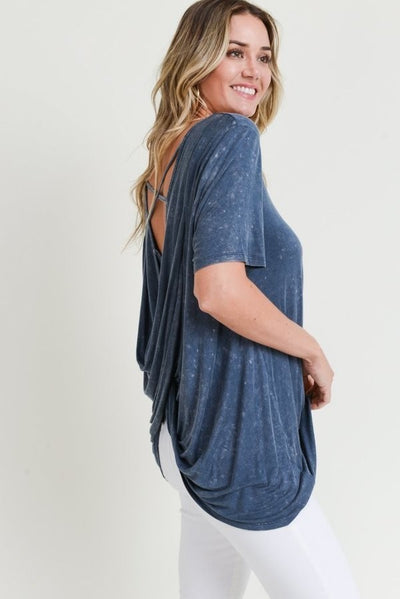 Lucy Crisscross Draped Back Top - Corinne an Affordable Women's Clothing Boutique in the US USA