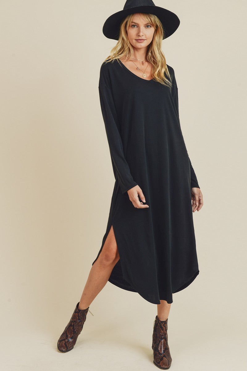 Marsha Long Sleeve Midi Dress - Corinne an Affordable Women's Clothing Boutique in the US USA