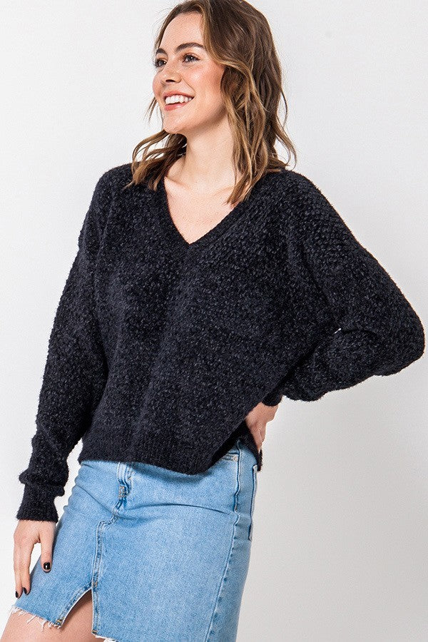 Deb Chenille Drop Shoulder Sweater - Corinne an Affordable Women's Clothing Boutique in the US USA