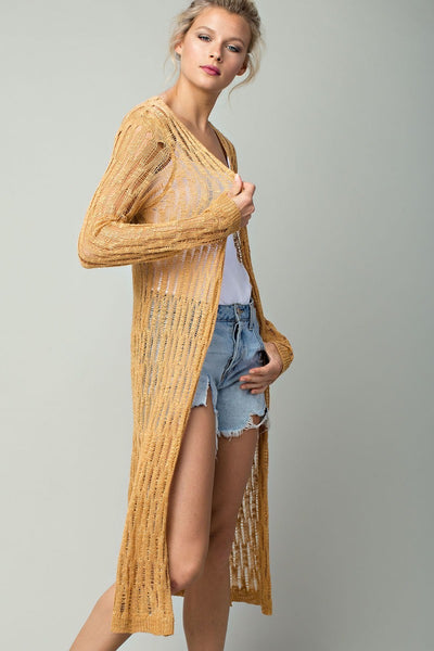 Angelina Knit Duster Open Front Cardigan - Corinne an Affordable Women's Clothing Boutique in the US USA