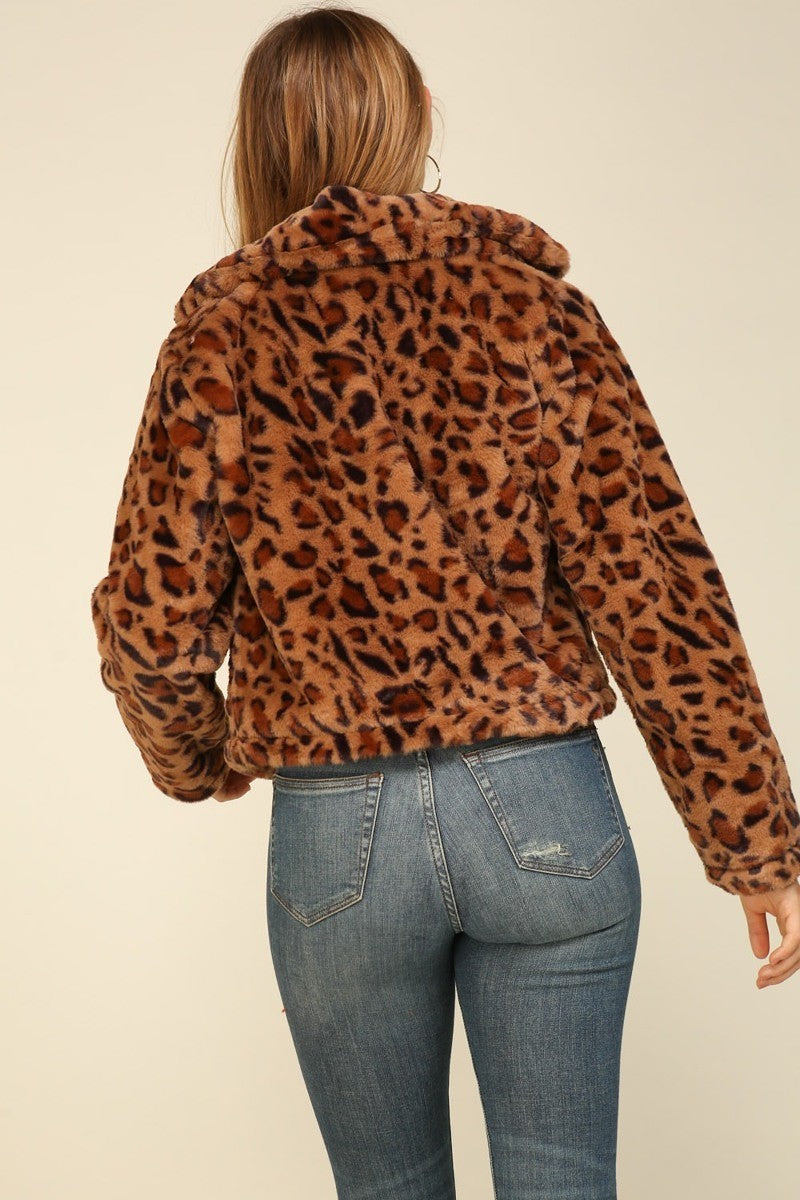 Rene Leopard Faux Fur Jacket - Corinne an Affordable Women's Clothing Boutique in the US USA