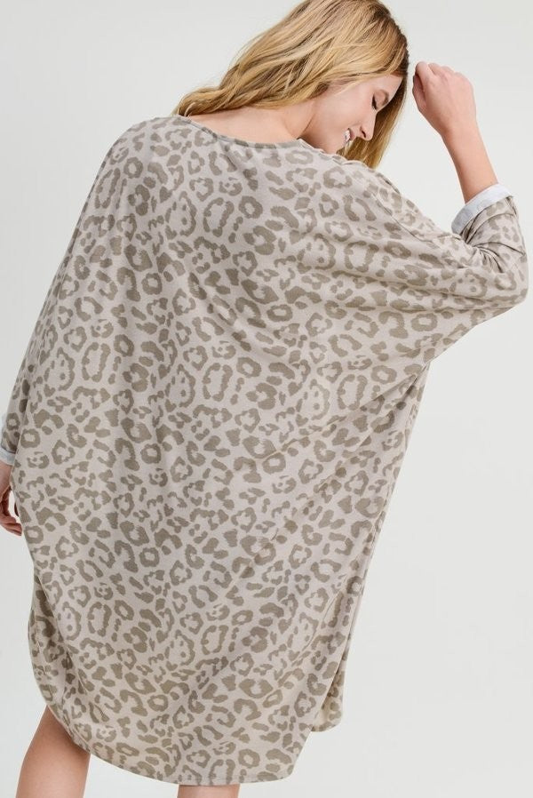 Megin Faded Leopard Print Cardigan - Corinne an Affordable Women's Clothing Boutique in the US USA