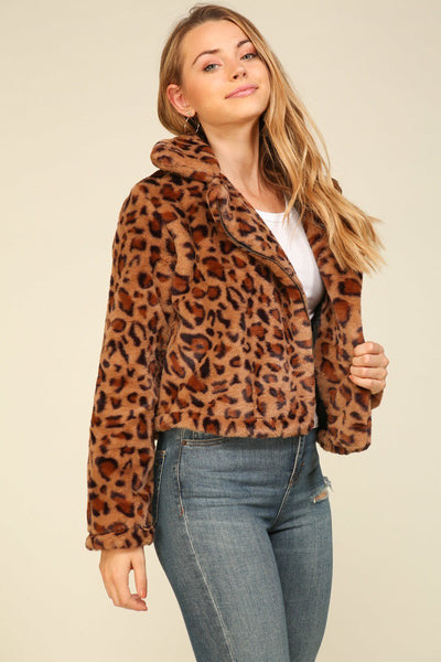 Rene Leopard Faux Fur Jacket - Corinne an Affordable Women's Clothing Boutique in the US USA