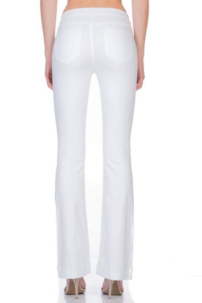 Morgen Pull-On White Flare Jeans - Corinne an Affordable Women's Clothing Boutique in the US USA