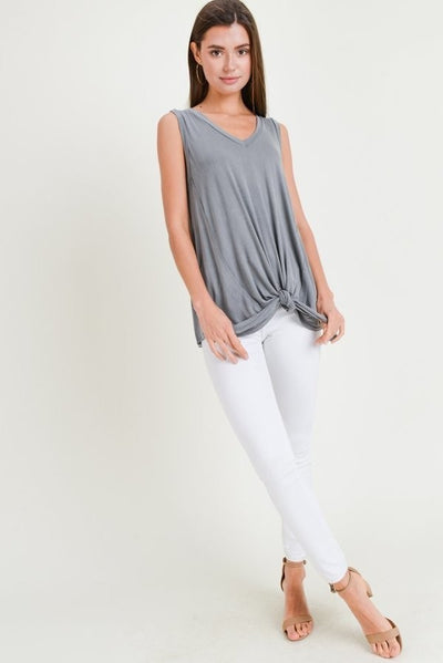 Erin V-Neck Front Tie Top - Corinne an Affordable Women's Clothing Boutique in the US USA