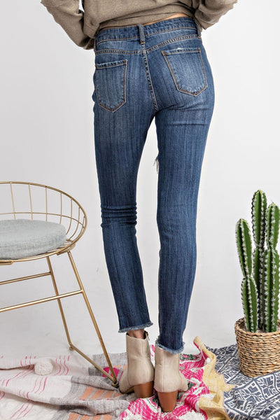 Warby Slim Fit Distressed Stretch Denim Pants - Corinne an Affordable Women's Clothing Boutique in the US USA