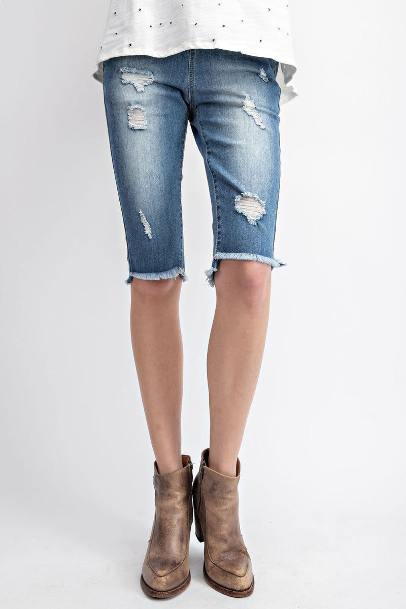 Dean Elastic Denim Capri's - Corinne an Affordable Women's Clothing Boutique in the US USA