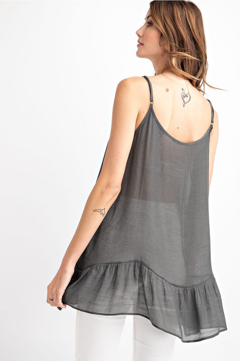 Camilla Ruffled Bottom Cami - Corinne an Affordable Women's Clothing Boutique in the US USA