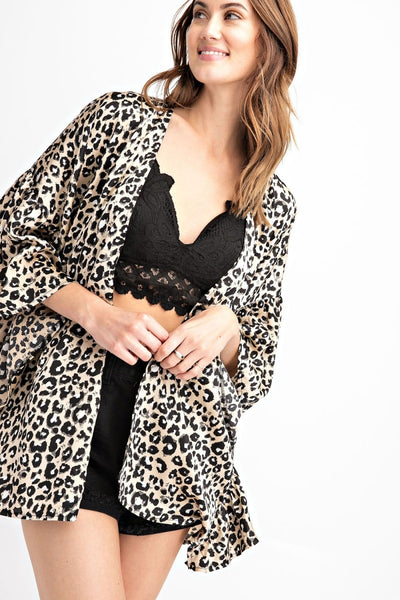 Lillian Leopard Print Cardigan with Ruffled Hem - Corinne an Affordable Women's Clothing Boutique in the US USA