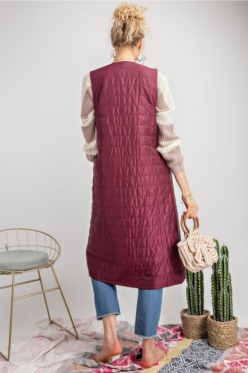 Rene Padded Knee-Length Vest - Corinne an Affordable Women's Clothing Boutique in the US USA