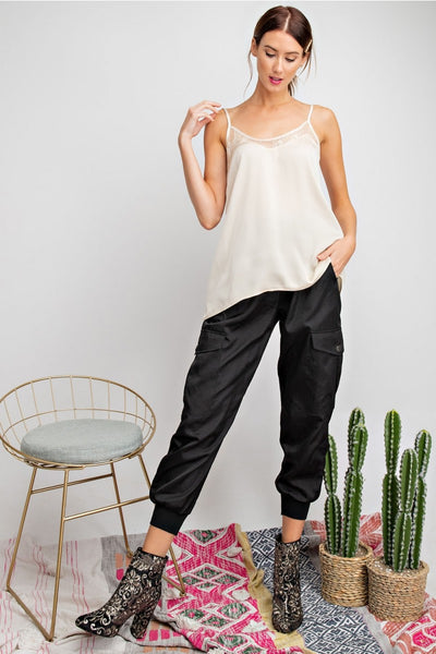 Caroline Satin Cami with Lace Detail - Corinne an Affordable Women's Clothing Boutique in the US USA