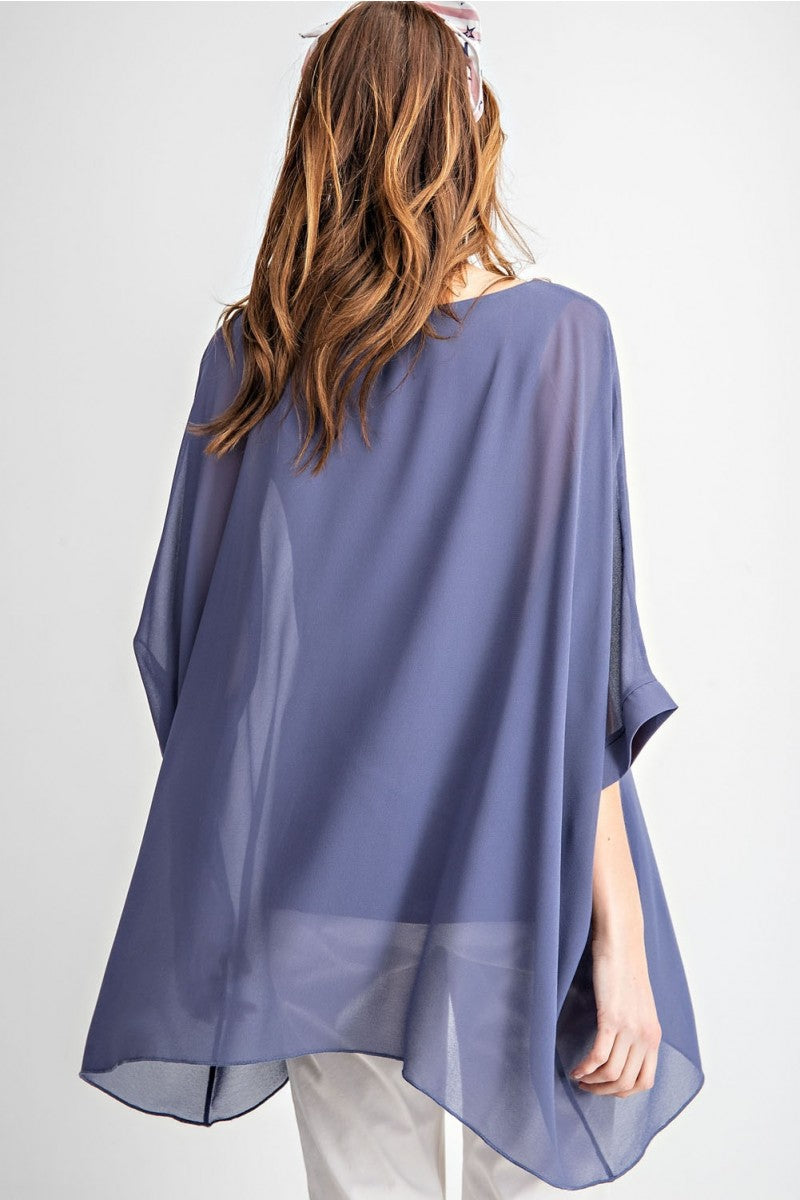Bernice Oversized Chiffon Tunic with Tank - Corinne an Affordable Women's Clothing Boutique in the US USA