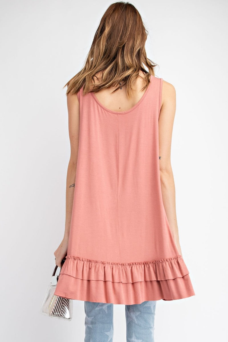 Ally Ruffle Hem Tunic Plus - Corinne an Affordable Women's Clothing Boutique in the US USA