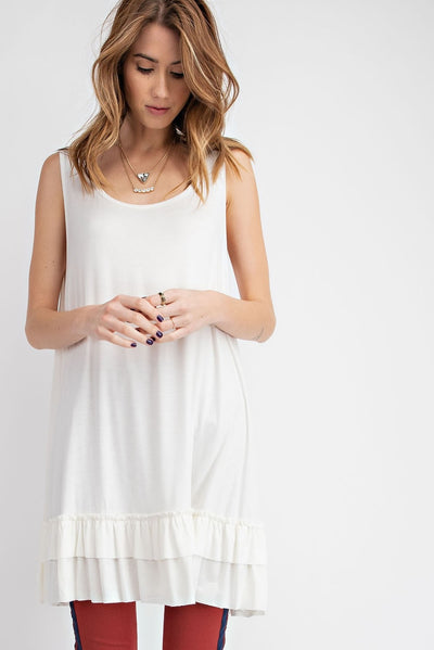 Ally Ruffle Hem Tunic Plus - Corinne an Affordable Women's Clothing Boutique in the US USA