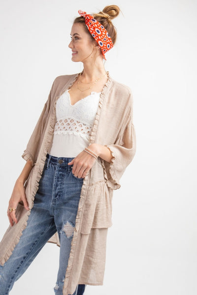 Bailey Lightweight Ruffled Cardigan - Corinne an Affordable Women's Clothing Boutique in the US USA