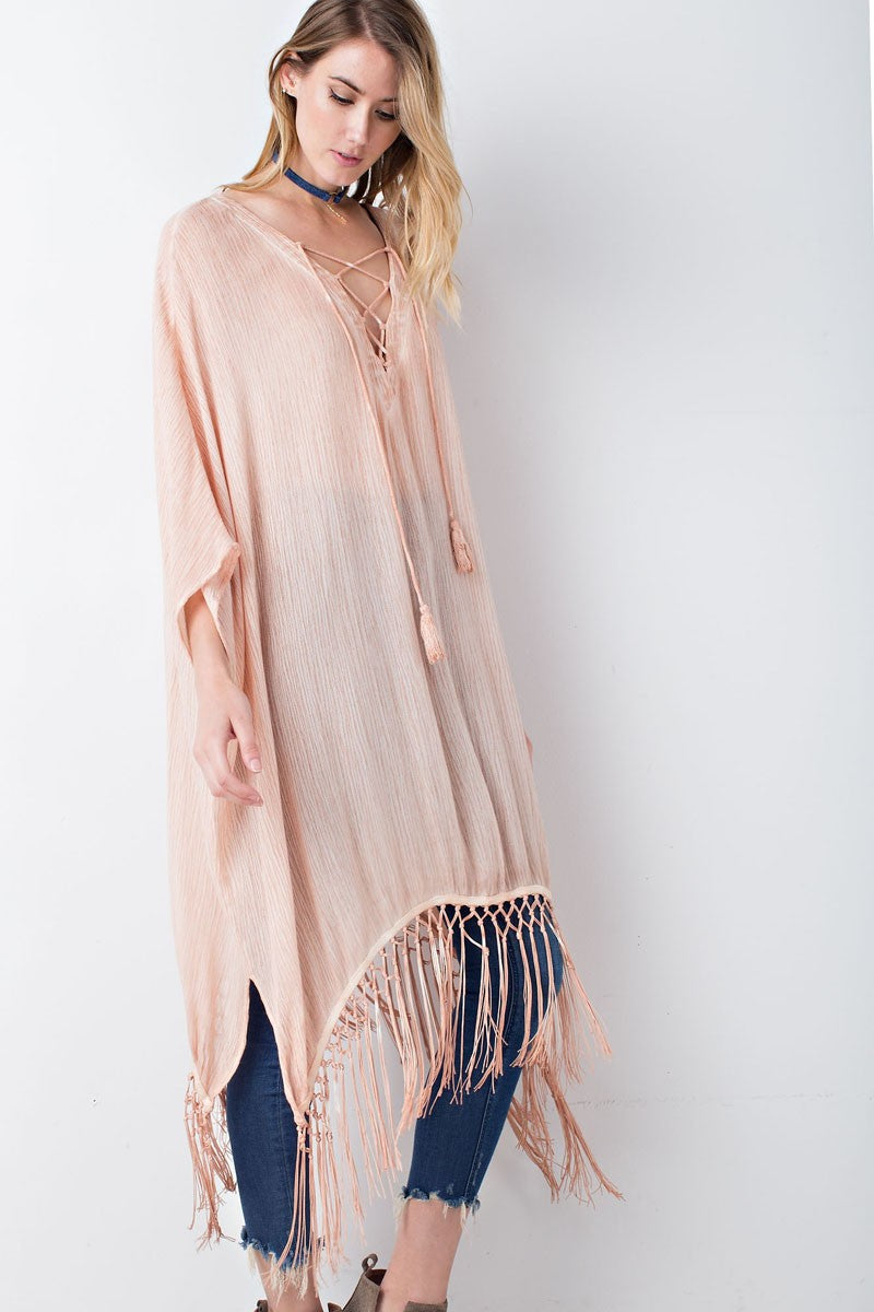 Raven Boho Fringe Poncho - Corinne an Affordable Women's Clothing Boutique in the US USA