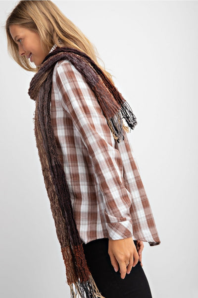 Susan Oversized Plaid Button Down Shirt - Corinne an Affordable Women's Clothing Boutique in the US USA