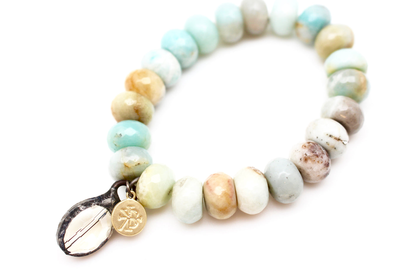 Faceted Rondelle Amazonite Bracelet by Karli Buxton - Corinne an Affordable Women's Clothing Boutique in the US USA