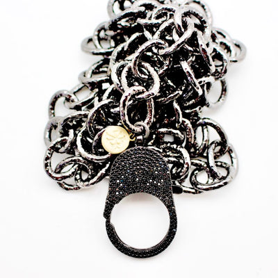 Gunmetal Chain w/ Pavé Black Swarovski Crystal Clasp by Karli Buxton - Corinne an Affordable Women's Clothing Boutique in the US USA