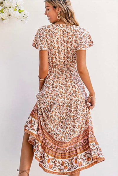 Frankie Floral Print Midi Dress - Corinne Boutique Family Owned and Operated USA