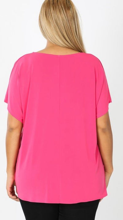 Camellia Side Tie Top (Plus) - Corinne an Affordable Women's Clothing Boutique in the US USA