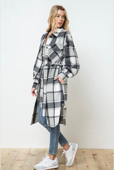 Brandy Plaid Oversized Jacket - Corinne Boutique Family Owned and Operated USA