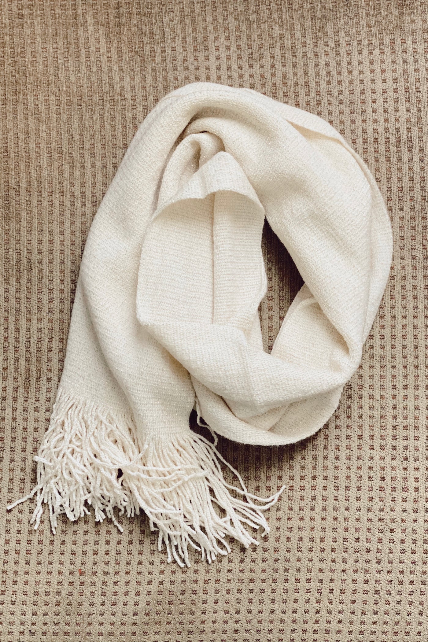 Ivory and Gold Scarf - Corinne Boutique Family Owned and Operated USA