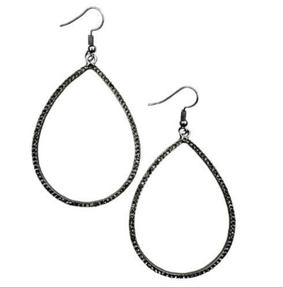Pia Matte Gunmetal Hoop Earrings - Corinne Boutique Family Owned and Operated USA
