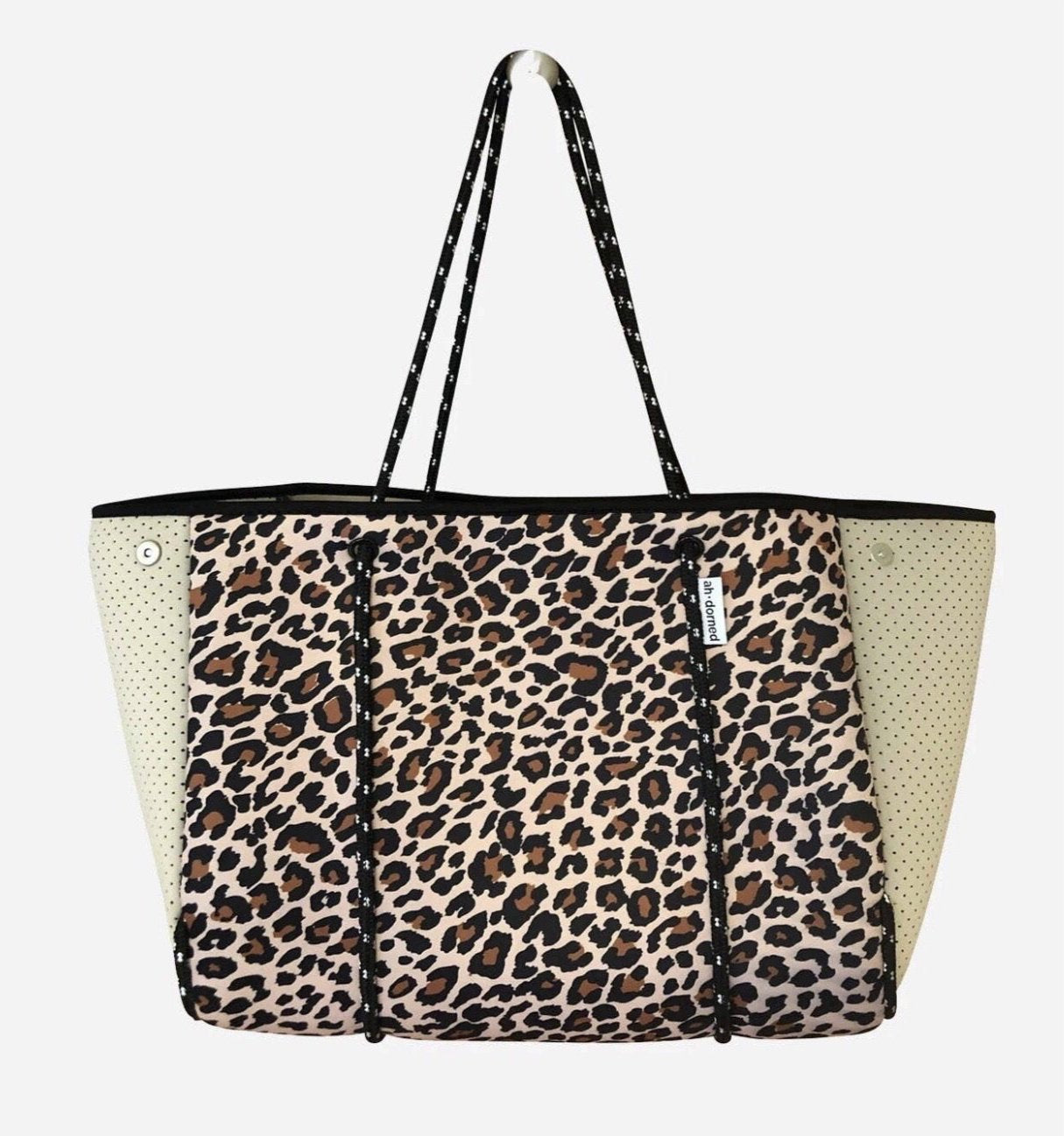 Leopard Neoprene Tote - Corinne Boutique Family Owned and Operated USA