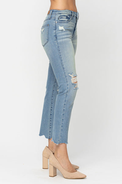 Judy Blue Mid Rise Cropped Jeans - Corinne Boutique Family Owned and Operated USA