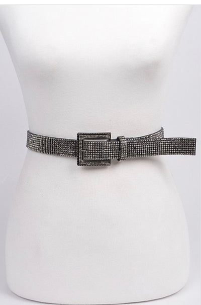 Hematite Rhinestone Belt - Corinne an Affordable Women's Clothing Boutique in the US USA
