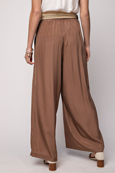 Becca High Waist Satin Pants - Corinne Boutique Family Owned and Operated USA