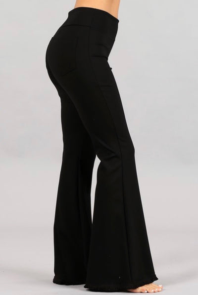 Jacqueline Frayed Stretch Flares - Corinne Boutique Family Owned and Operated USA