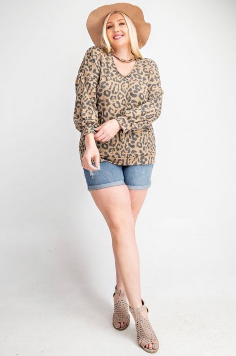 Lily Vintage Leopard Print Top (Plus) - Corinne Boutique Family Owned and Operated USA