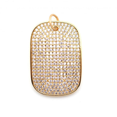 Pave’ Crystal Gold Dog Tag by Karli Buxton - Corinne Boutique Family Owned and Operated USA