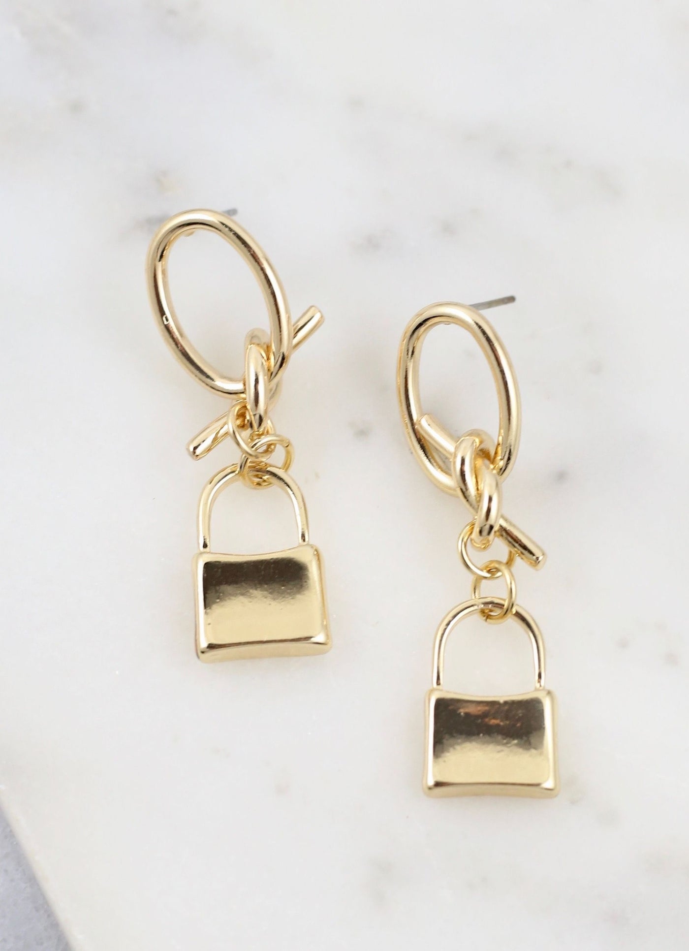 Humel Lock Knot Drop Earrings - Corinne an Affordable Women's Clothing Boutique in the US USA