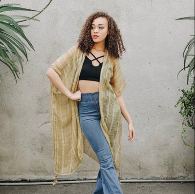 Kendal Honey Kimono - Corinne Boutique Family Owned and Operated USA