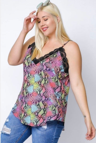 Layla Animal Print Cami (PLUS) - Corinne an Affordable Women's Clothing Boutique in the US USA