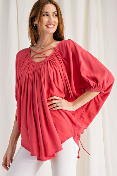 Melodi Pleated Swing Top - Corinne Boutique Family Owned and Operated USA