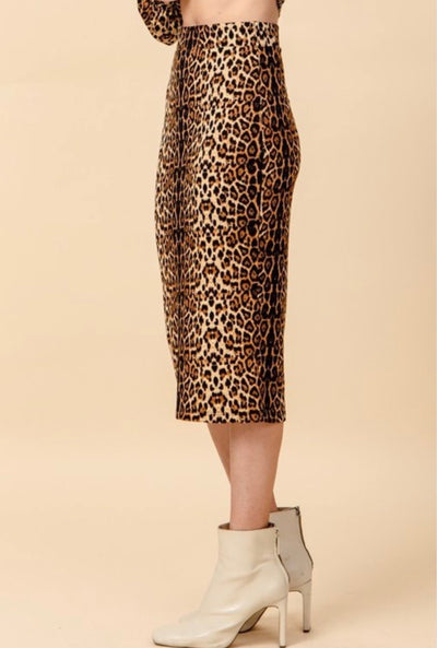Alana Animal Print Pencil Skirt - Corinne Boutique Family Owned and Operated USA