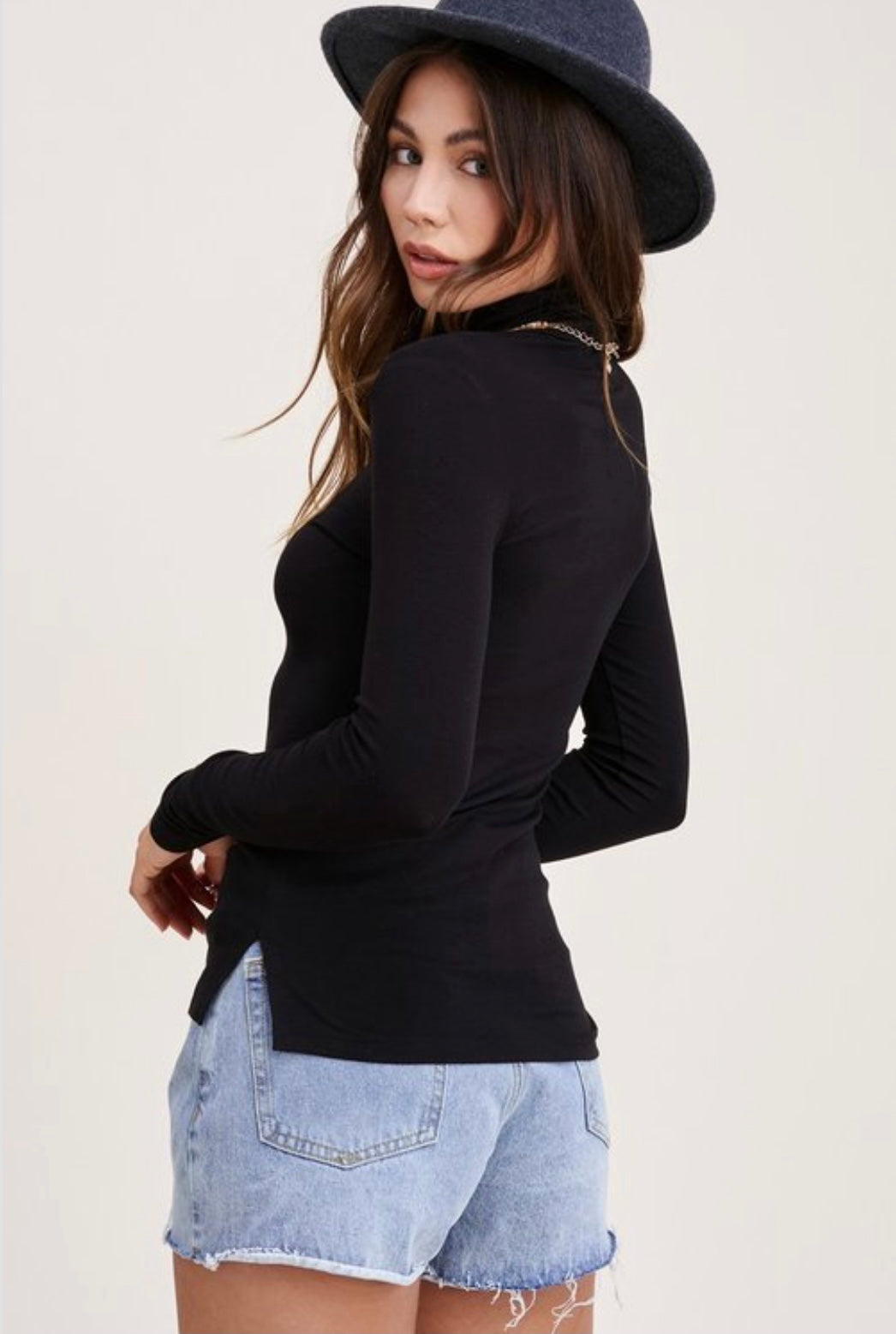 Giselle Turtleneck Fitted Top - Corinne Boutique Family Owned and Operated USA
