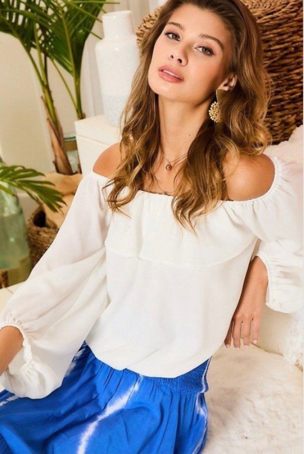 Sierra Off Shoulder Blouse - Corinne Boutique Family Owned and Operated USA