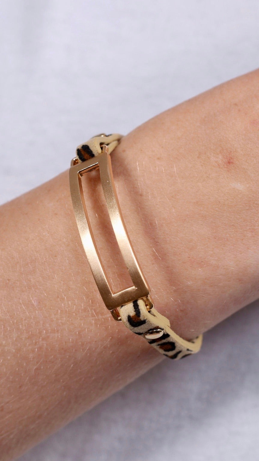 Pidge Thin Animal Print Snap Bracelet - Corinne an Affordable Women's Clothing Boutique in the US USA