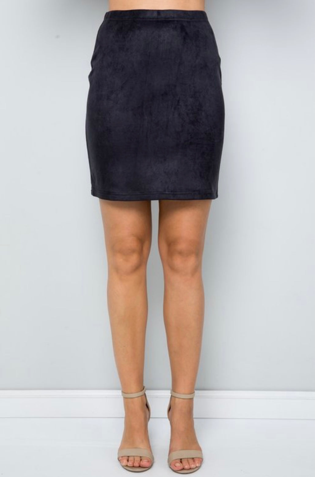 Sadie Stretch Faux Suede Skirt - Corinne Boutique Family Owned and Operated USA