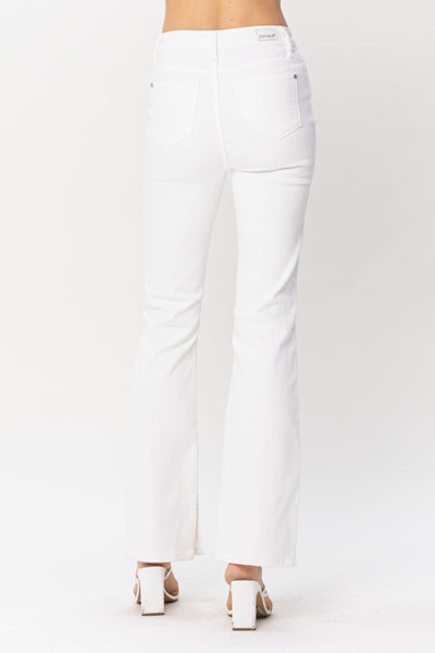 Judy Blue White Slit Bootcut - Corinne Boutique Family Owned and Operated USA