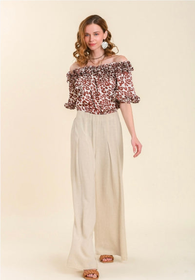 Leanne Linen Blend Pants - Corinne Boutique Family Owned and Operated USA