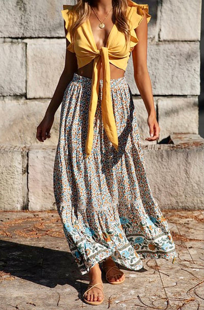 Marley Floral Maxi Skirt - Corinne Boutique Family Owned and Operated USA