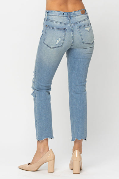 Judy Blue Plus Mid Rise Cropped Jeans - Corinne Boutique Family Owned and Operated USA