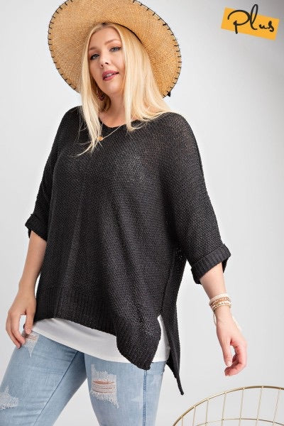 KELSEA LIGHTWEIGHT DOLMAN SLEEVE SWEATER (PLUS) - Corinne an Affordable Women's Clothing Boutique in the US USA