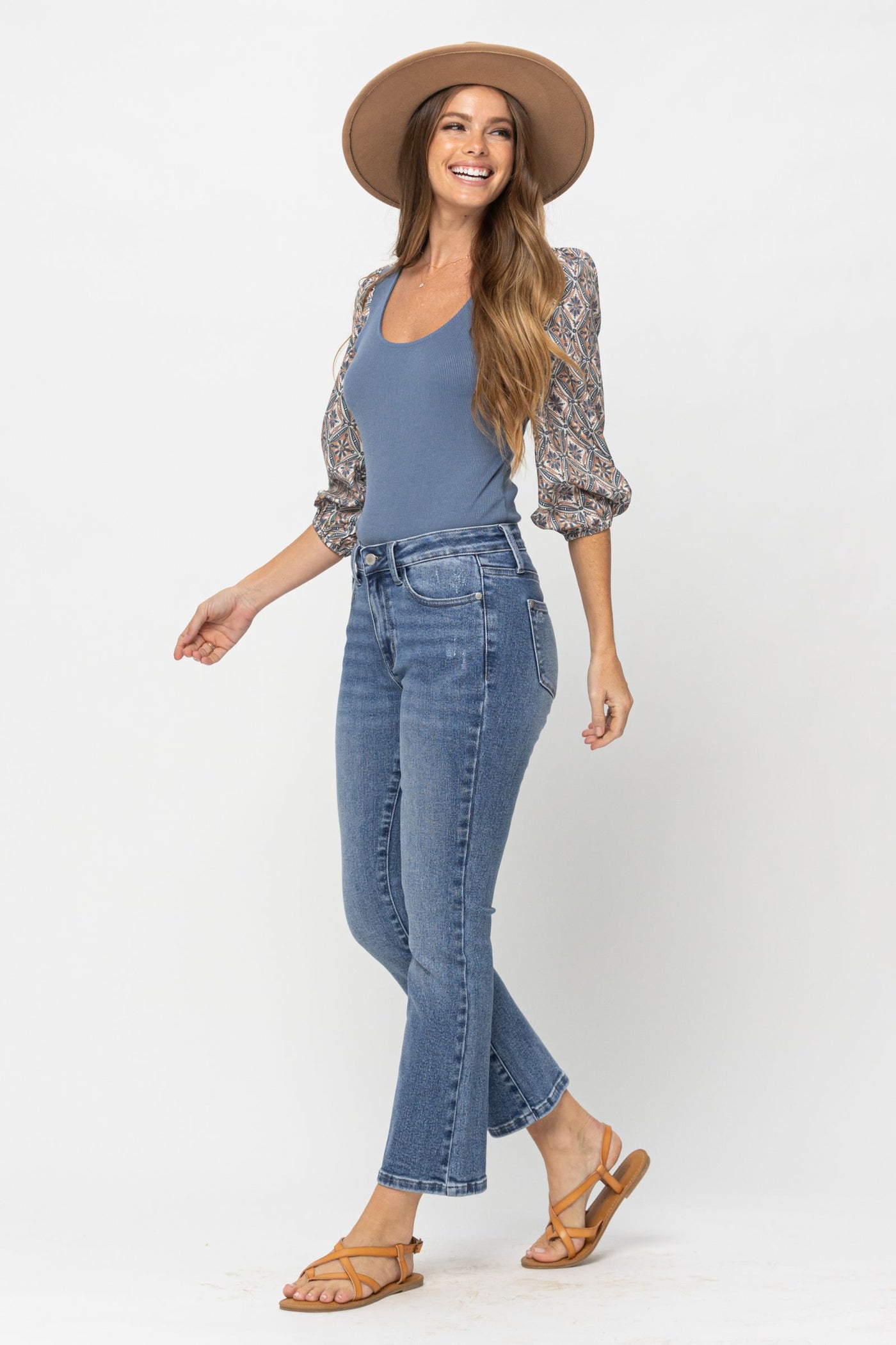 Judy Blue Mid Rise Crop Bootcut - Corinne Boutique Family Owned and Operated USA
